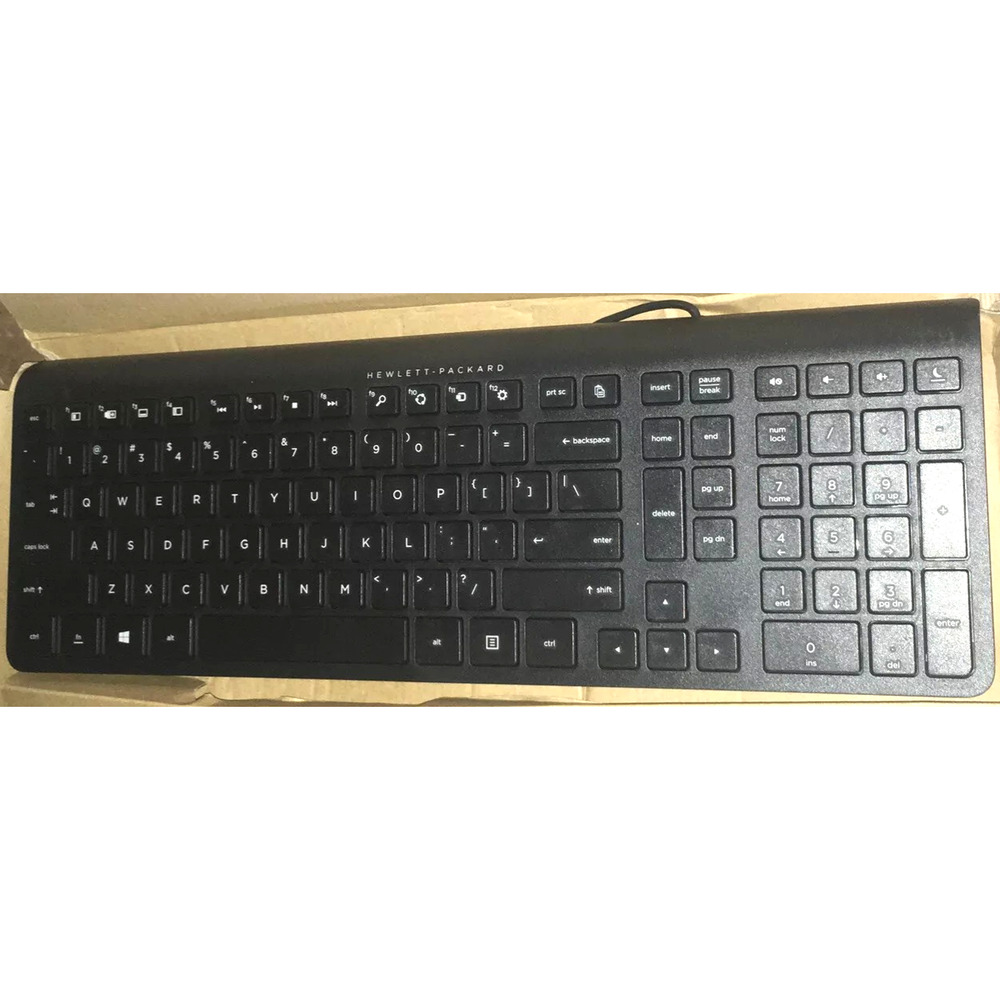 Hewlett-Packard Keyboard Wired USB Black QWERTY Plastic Model SK-2026